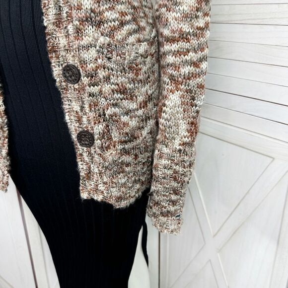 Billabong Marled Cardigan Sweater Brown Multi Juniors Large Button Shawl Collar - Picture 7 of 12